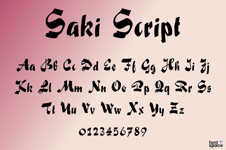 Saki Script字体 1