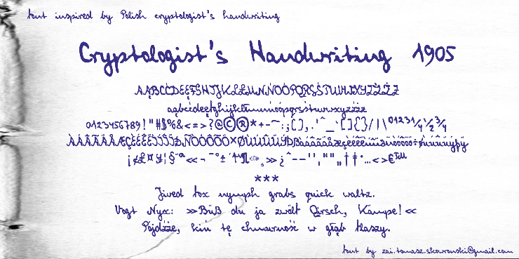 Cryptologist\'s Handwriting字体 1