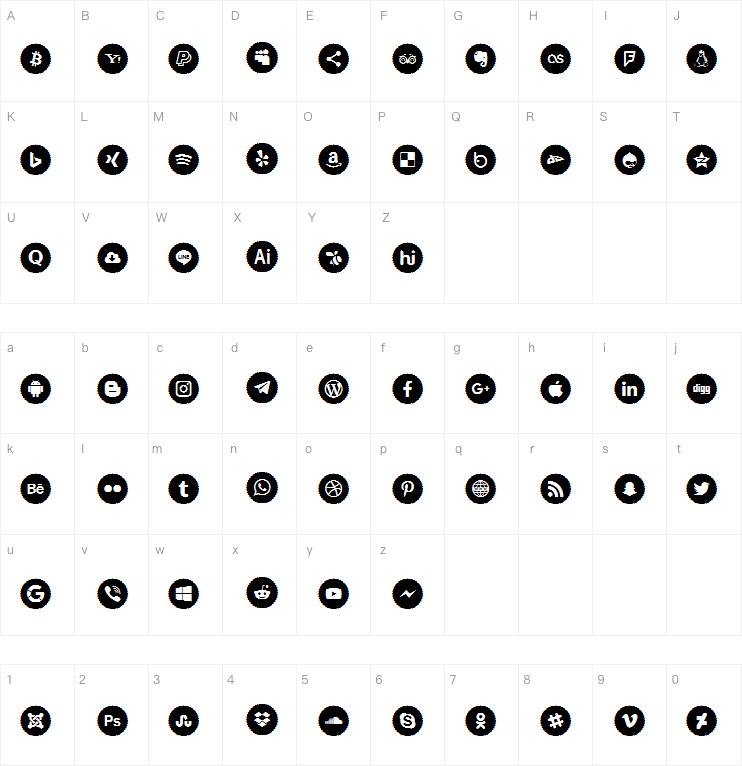 Icons Social Media 9字体
