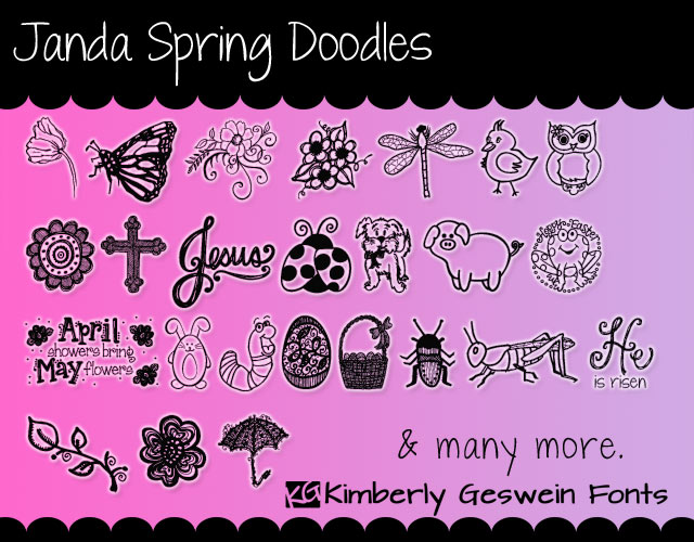 Janda Spring Doodles字体 1