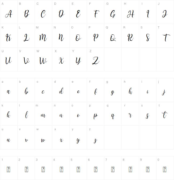 Teressia Script字体