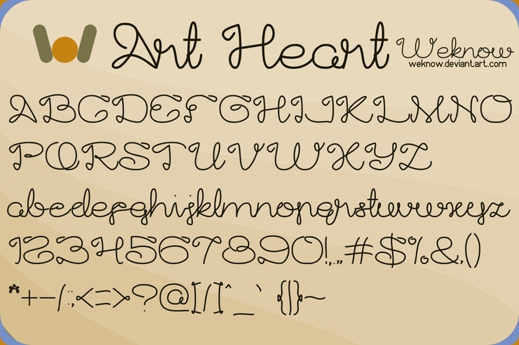 Art HEART字体 1