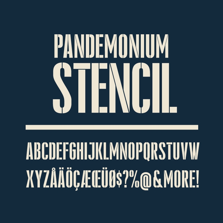 Pandemonium Stencil字体 1