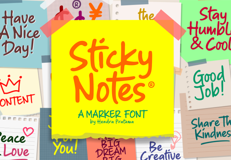 Sticky Notes字体 2