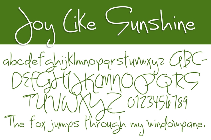 Joy Like Sunshine Through My Wi字体 1