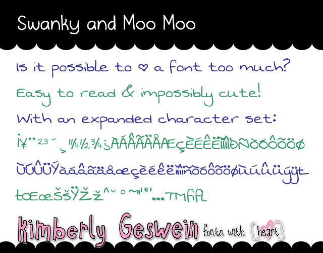 Swanky and Moo Moo字体 1