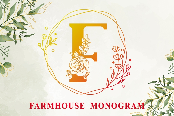 Farmhouse Monogram字体 8