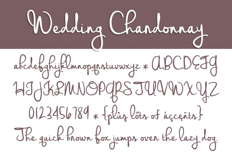 Wedding Chardonnay字体 1