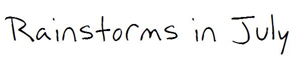 Rainstorms in July字体