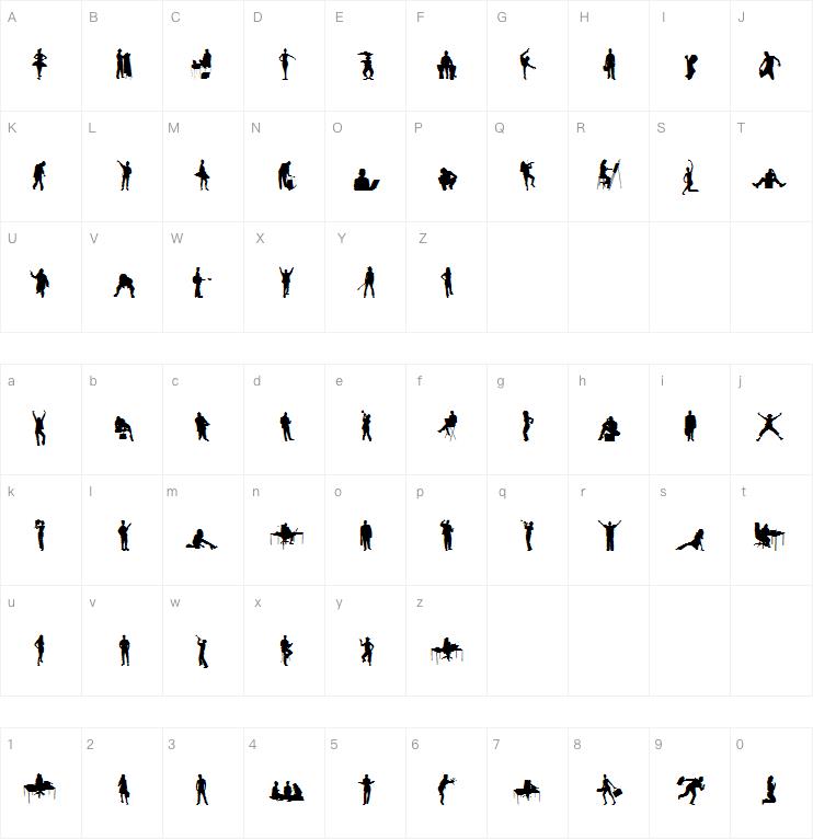 Human Silhouettes Two字体