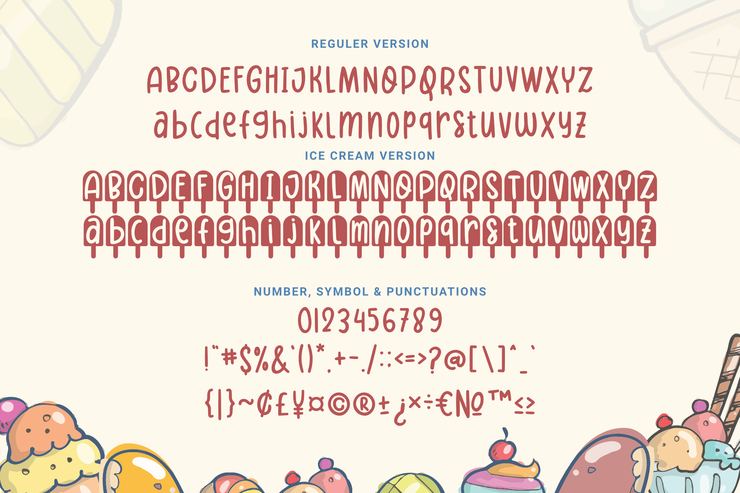 Lovely Ice Cream Decorative字体 3