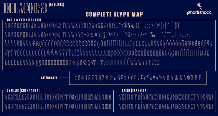 Delacorso Outlines字体 1
