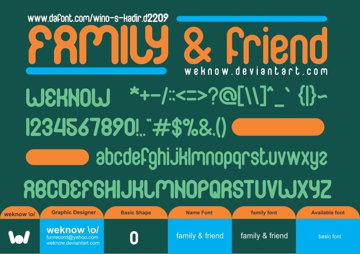 FAMILY & friend字体 2