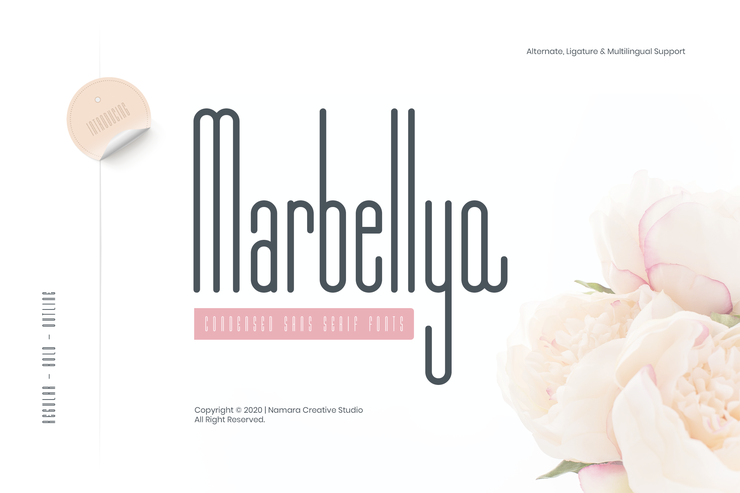 Marbellya Condensed Sans Serif字体 9