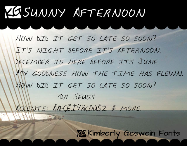 KG Sunny Afternoon字体 1