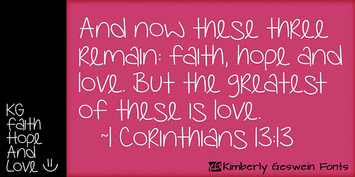 KG Faith Hope and Love字体 1