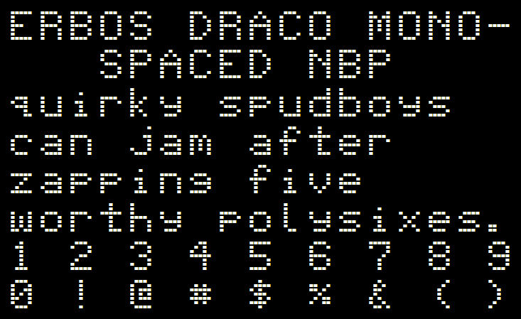 Erbos Draco Monospaced NBP字体 2