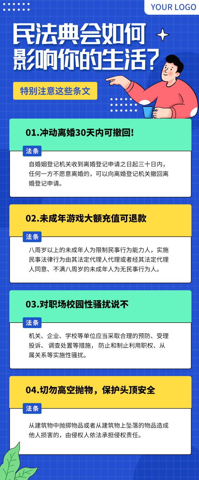 民法典注意事项解读长图