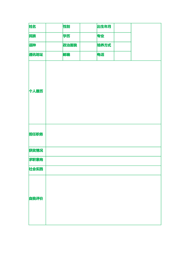 质量工程师简历表格模板