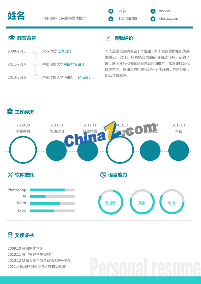 网络推广多媒体简历模板