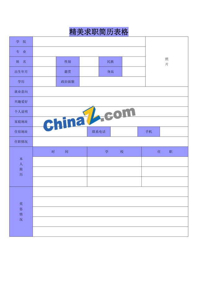 精美求职简历表格