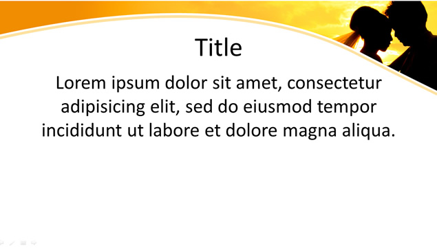 唯美夕阳下的婚纱情侣——浪漫爱情ppt模板