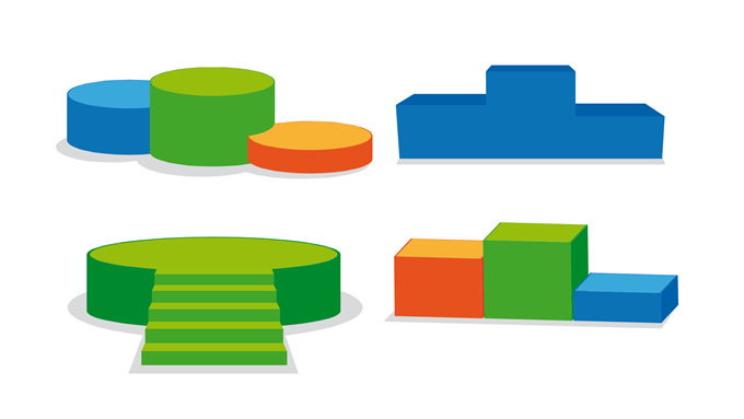 领奖台领奖层级关系ppt图表