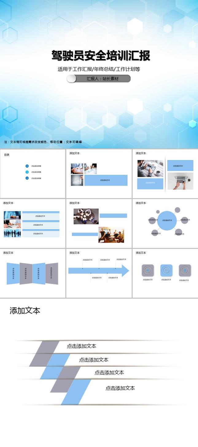 驾驶员安全培训汇报PPT模板