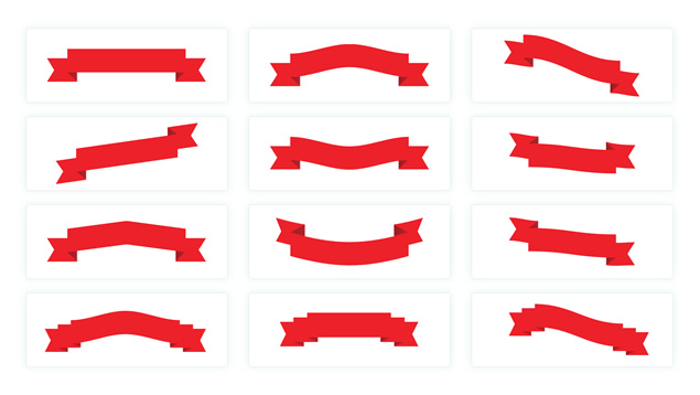 132款矢量丝带 横幅 标题文本框打包下载