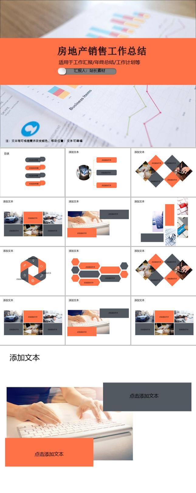 房地产销售工作总结PPT模板