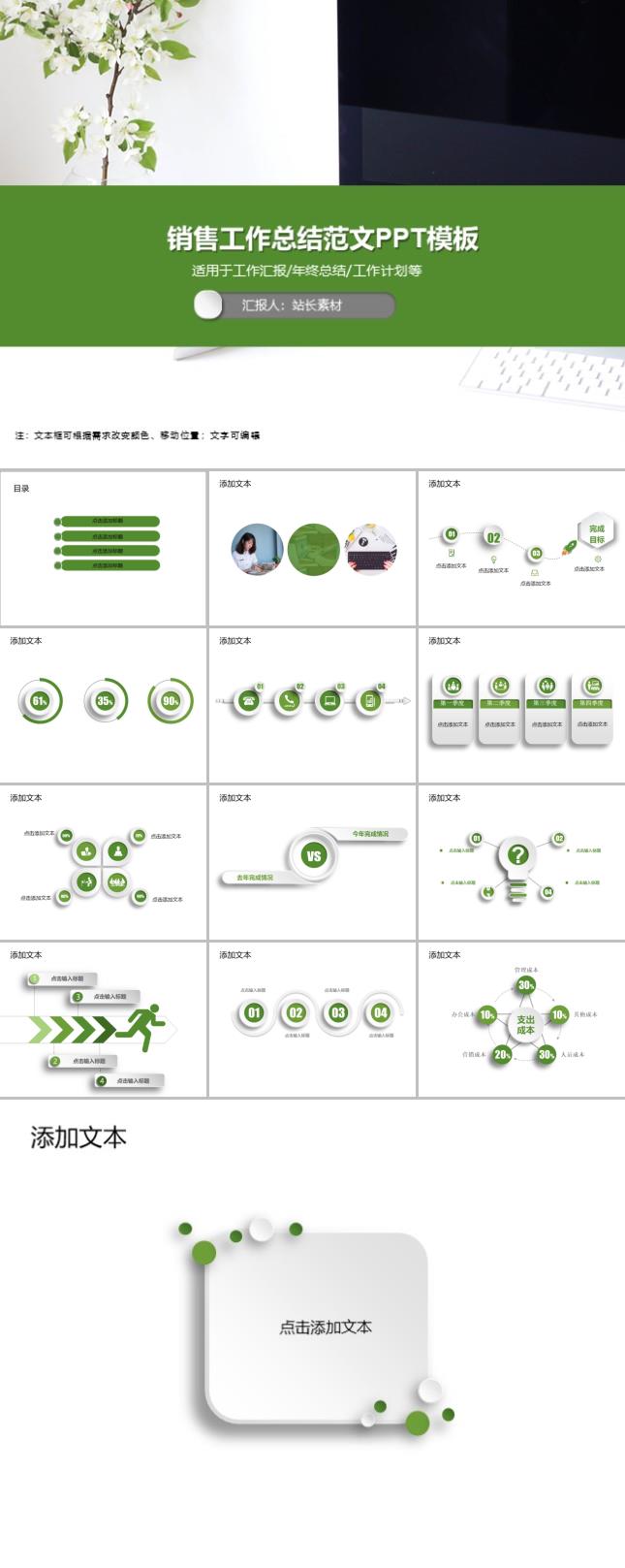销售工作总结范文PPT模板