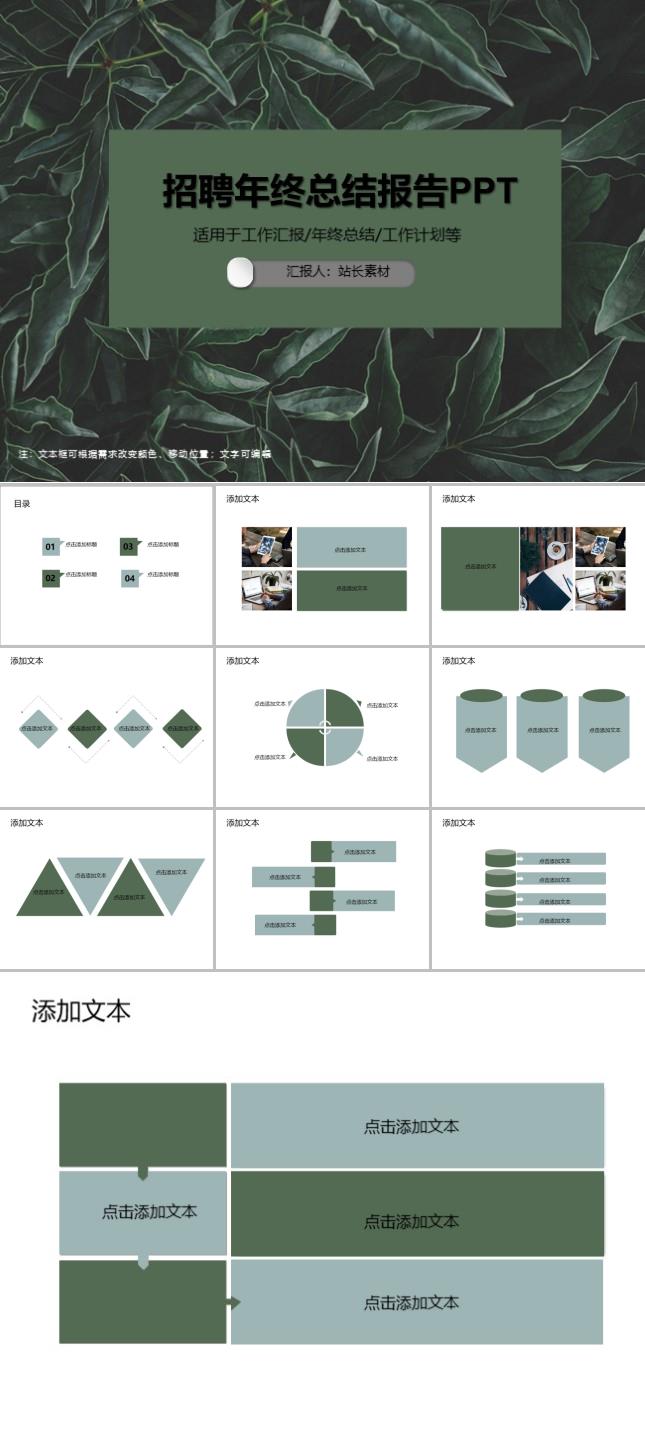 招聘年终总结报告PPT模板