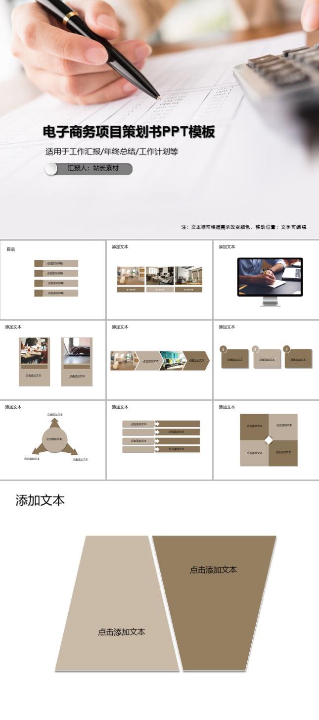 电子商务项目策划书PPT模板