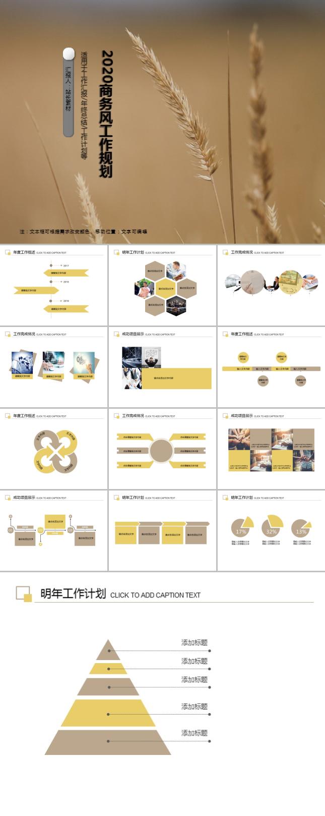 2020商务风工作规划PPT模板