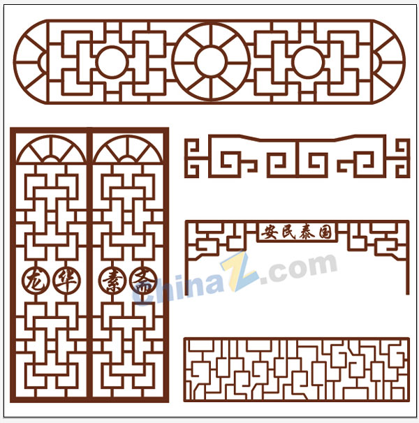中式窗格矢量