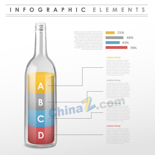 创意玻璃瓶商务信息图矢量