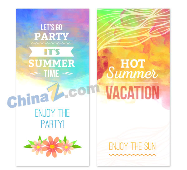 清新夏日派对banner矢量图