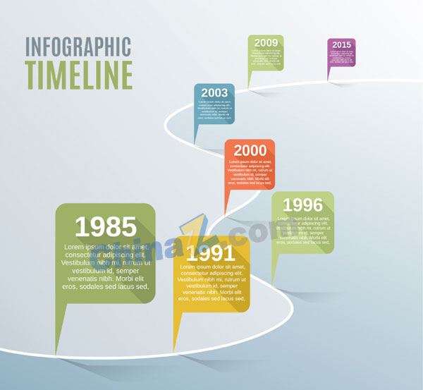 时尚时间轴商务信息图矢量图