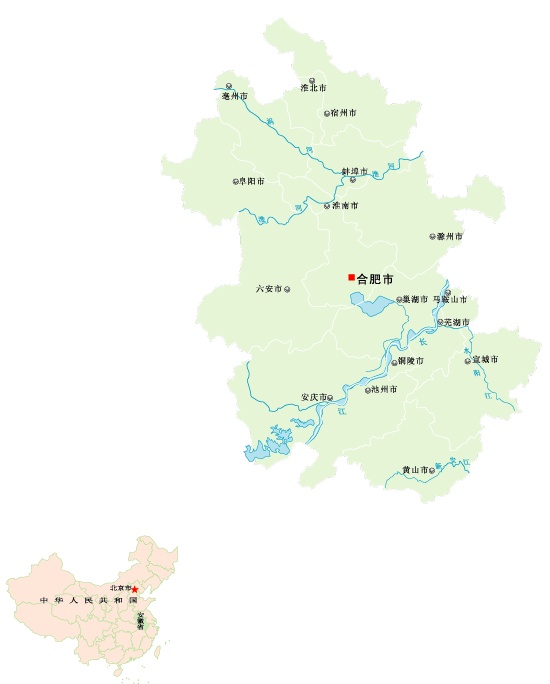 安徽省地图矢量素材(EPS格式)