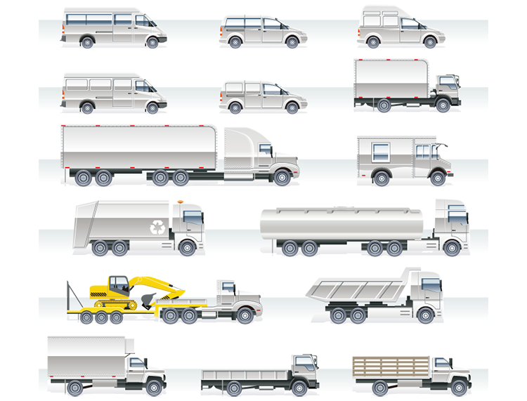 各种卡车商用车矢量素材