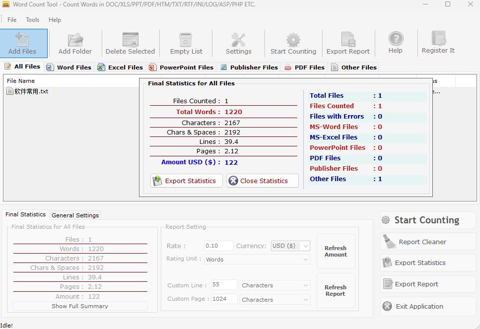 Word Count Tool