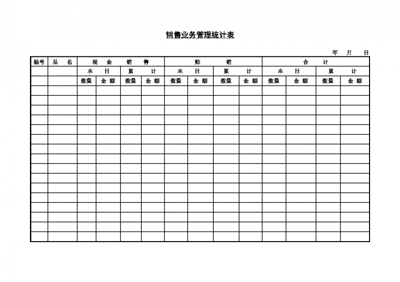 销售业务管理统计表Word模板