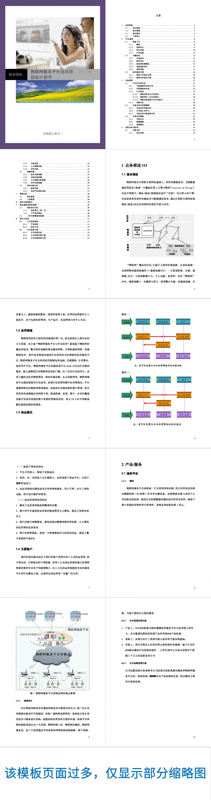 物联网服务平台及应用创业计划书Word范文模板