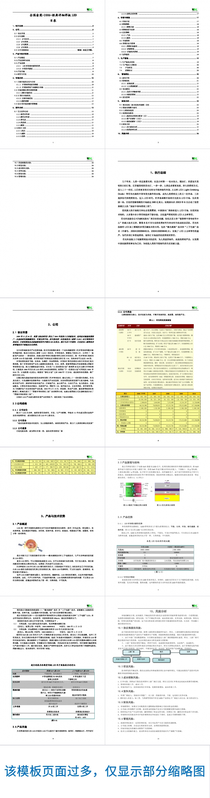 全国金奖挑战杯创业计划书Word范文模板