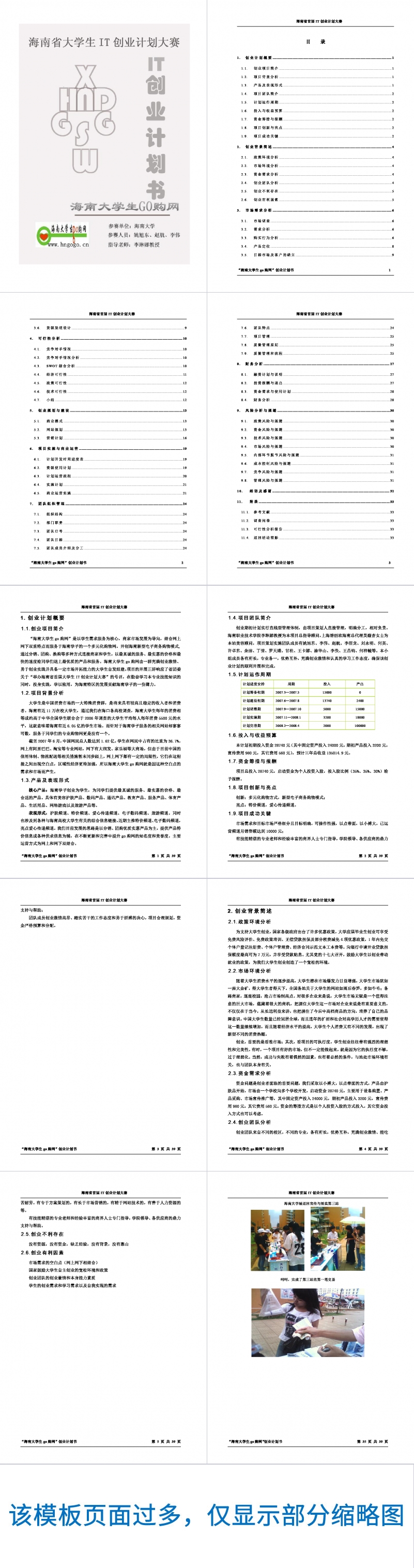 IT创业计划书Word范文模板